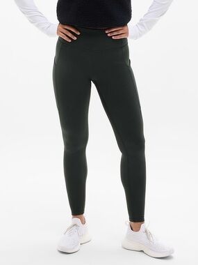 Athleta Women’s Altitude Fleece Lined Stash High Rise Legging In Black XS